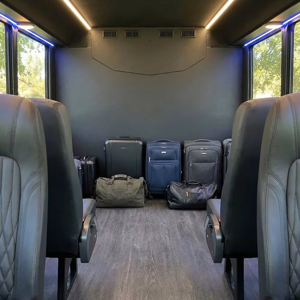 desert hot springs 20 passenger minibus luggage area