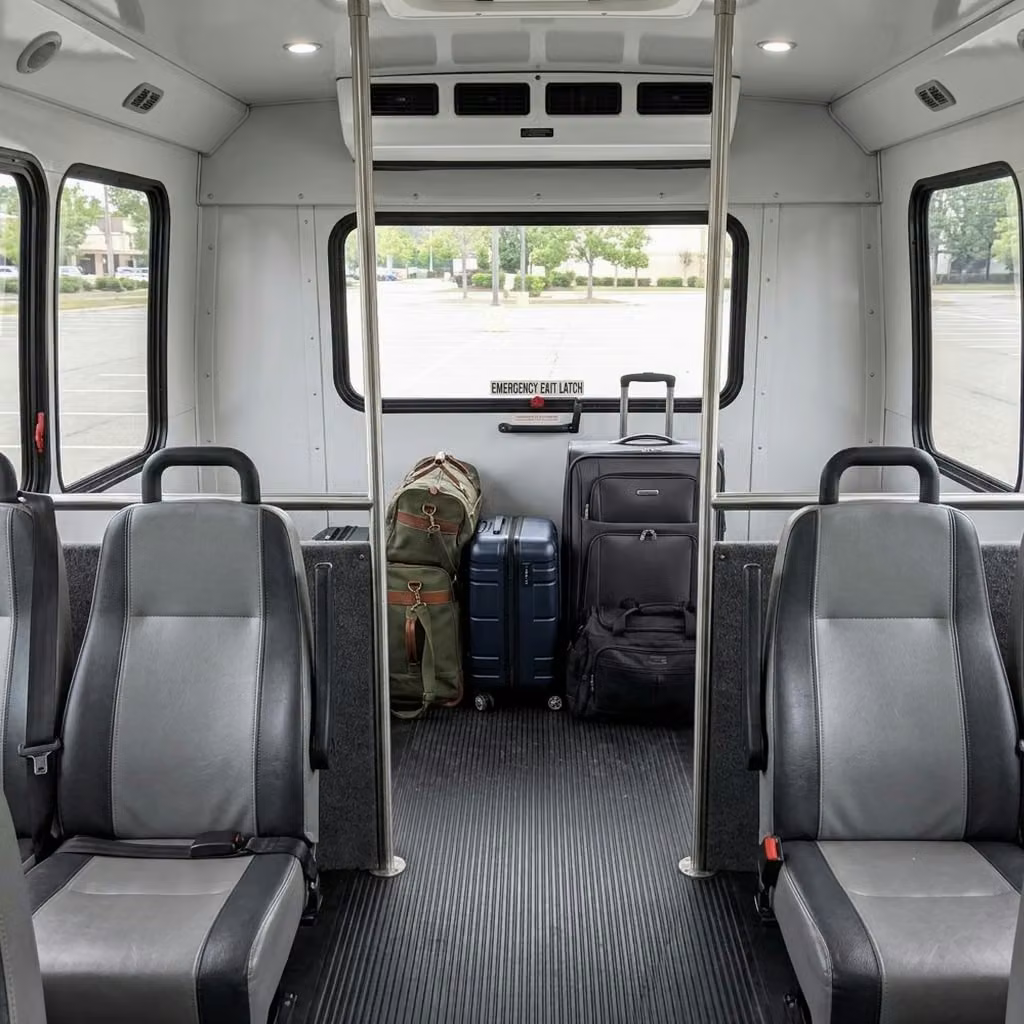 desert hot springs 28 passenger minibus luggage area