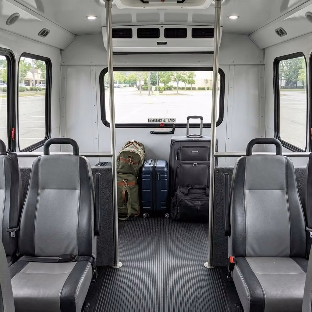 desert hot springs 30 passenger minibus luggage area