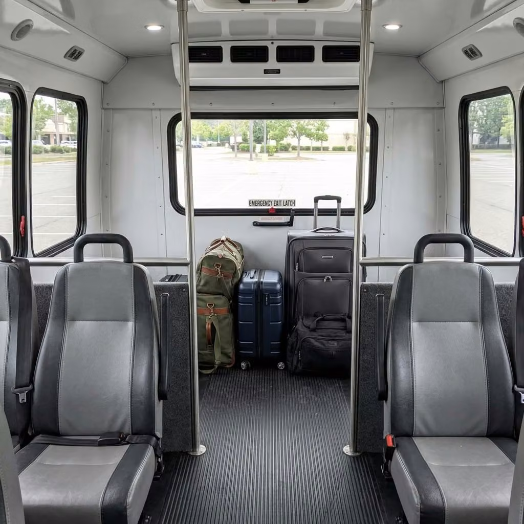 desert hot springs 35 passenger minibus luggage area