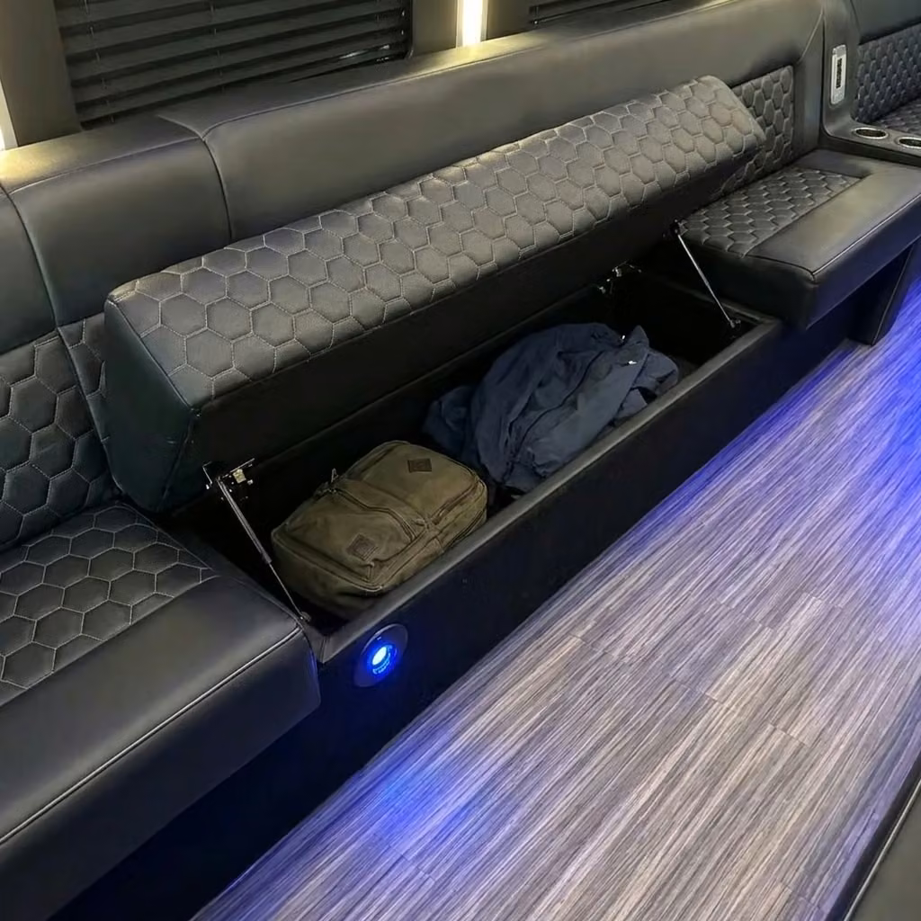 desert hot springs party bus under seat storage