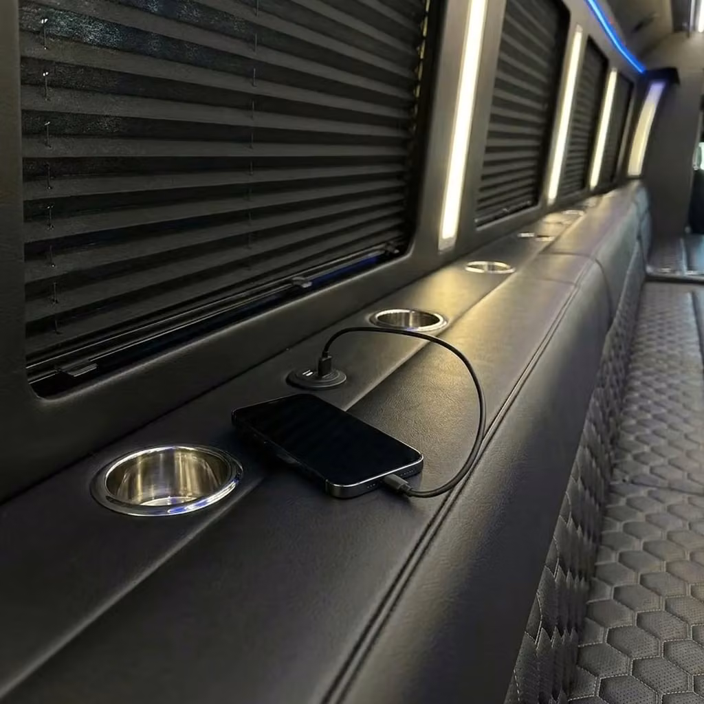 desert hot springs party bus usb charging
