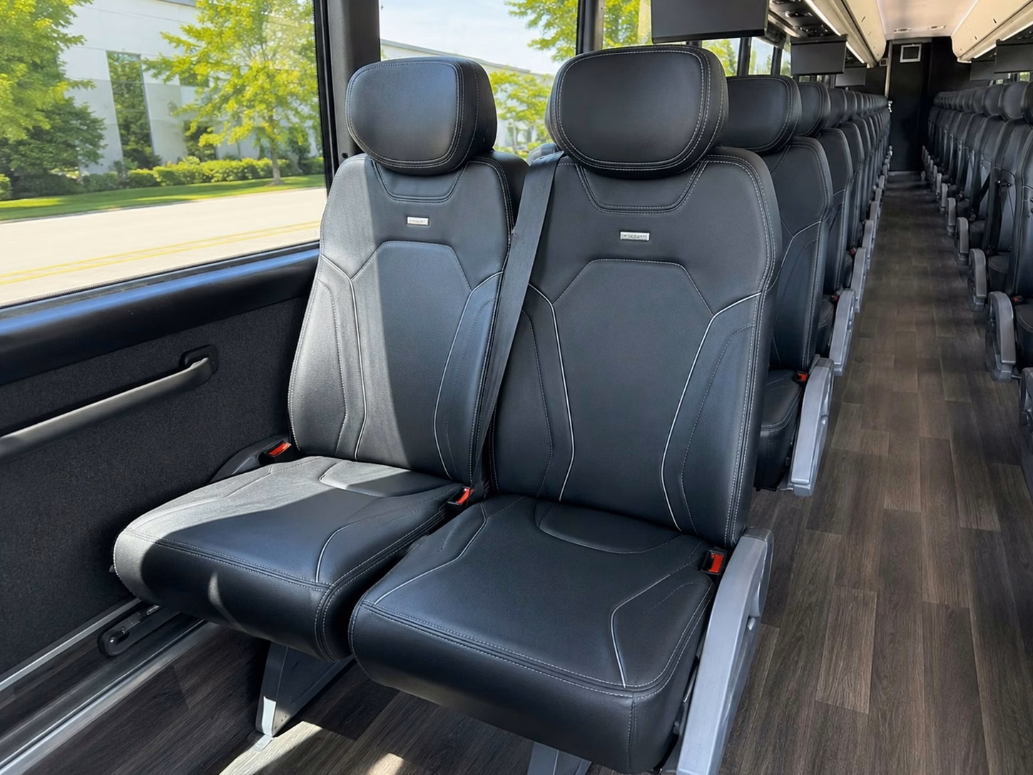 56 passenger charter bus inside